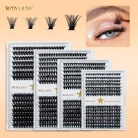 Summer Mixed Size Individual False Eyelashes Cluster, Lash Extensions Kit, Natural Curling Cluster False Eyelashes for Lashe...