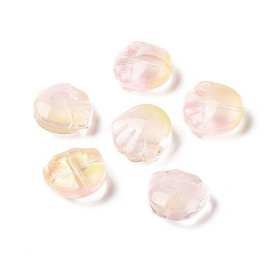 Transparent Spray Painted Glass Beads