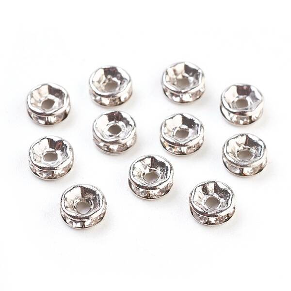 Brass Rhinestone Spacer Beads