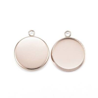 Ion Plating(IP) 304 Stainless Steel Pendant Cabochon Settings