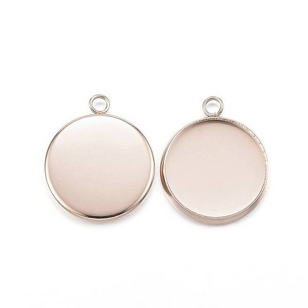 Ion Plating(IP) 304 Stainless Steel Pendant Cabochon Settings