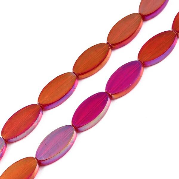 Painted Transparent Glass Beads Strands