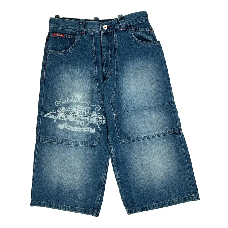 Southpole Baggy Denim Shorts - 28W 17L Blue Cotton
