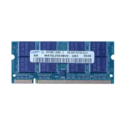 Samsung M470L2923BV0-CB3 | 1GB DDR-333MHz PC2700 Non-ECC Unbuffered SODIMM CL2.5 2Rx8 2.5V 200-Pin Memory Module