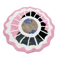 Round Floral Shaped Rug, 1 Piece Machine Washable Non-slip Soft Floor Carpet, Soft Fluffy Rugs, Machine Washable Plush Decora...