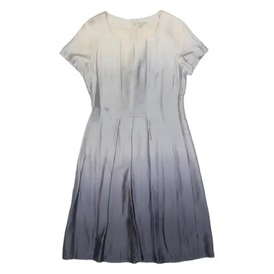 KAREN MILLEN Ombre Womens Fit & Flare Dress Grey Silk Knee Length UK 8