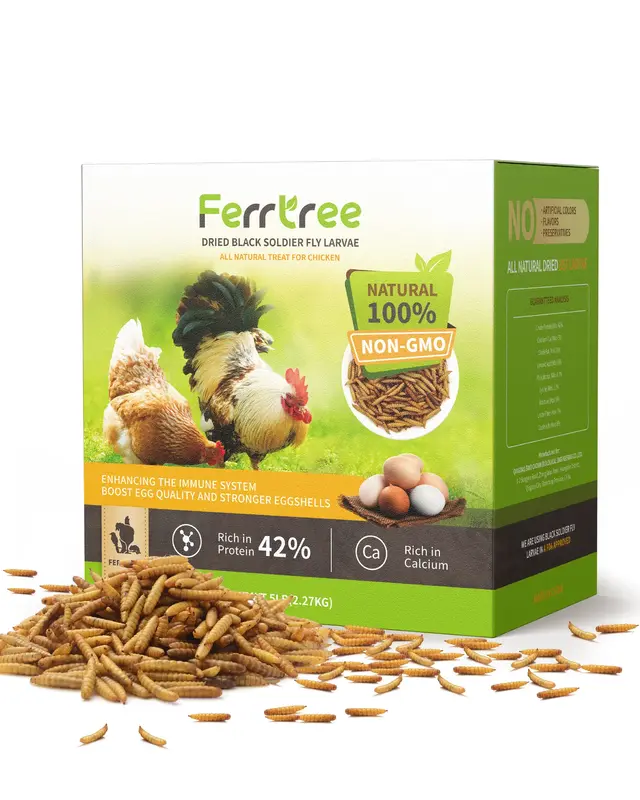 5LB 10LB Dried Worms Black Soldier Fly Larvae for Chickens Birds, High Protein 85x Calcium Than Mealworms 100% Natural Non-GM...