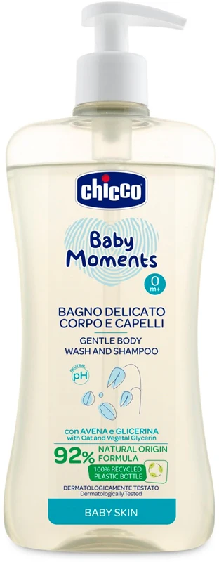 Chicco Baby Moments Gentle Shampoo for Children for Hair and Body 500 ml