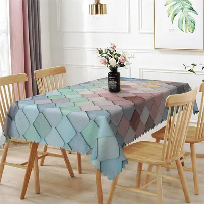 Swishchic Colorful Rhomboid Plaid Kitchen Tablecloth - Aperturee