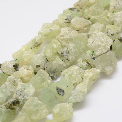 Raw Rough Natural Prehnite Beads Strands