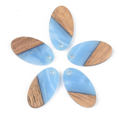 Opaque Resin & Walnut Wood Pendants