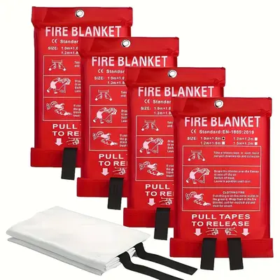 Emergency Fire Blanket, Fiberglass Flame Retardant Safety Blanket for Home, Kitchen, School, Car, BBQ, Office & Warehouse