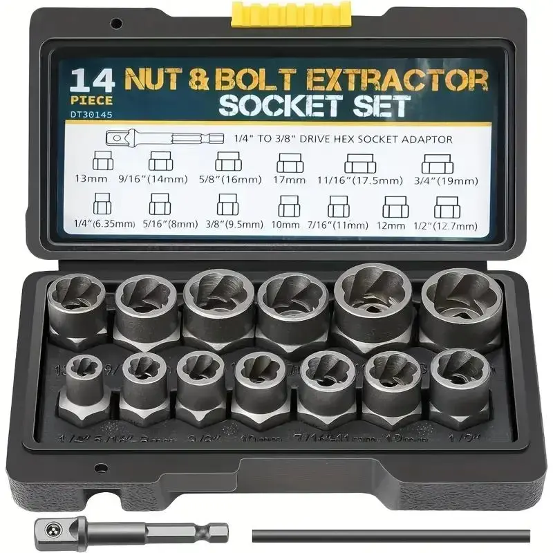Impact Bolt & Socket Extractor Set, Impact Socket Remover Set, Mechanical & DIY Projects Basic Tool, Professional Hand Tool f...