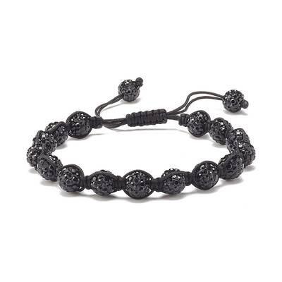 Sparkling Ball Rhinestone Braided Bead Bracelet for Women