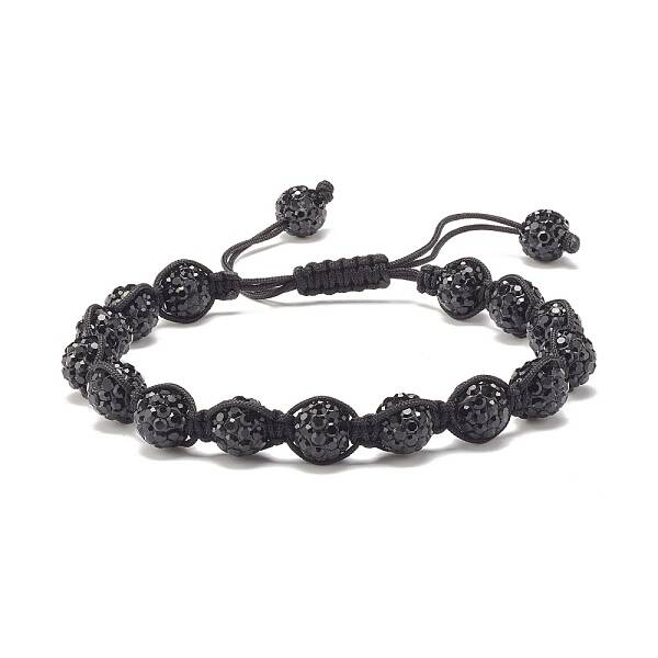 Sparkling Ball Rhinestone Braided Bead Bracelet for Women
