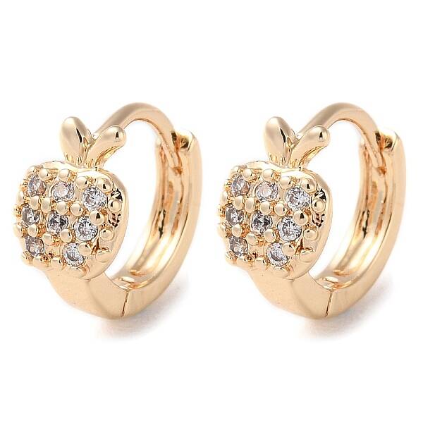 Rack Plating Brass Micro Pave Clear Cubic Zirconia Hoop Earrings for Women