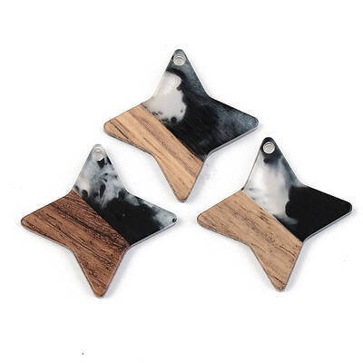 Transparent Resin & Walnut Wood Pendants