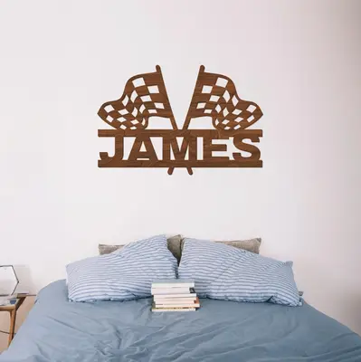 Racing Wood Name Sign