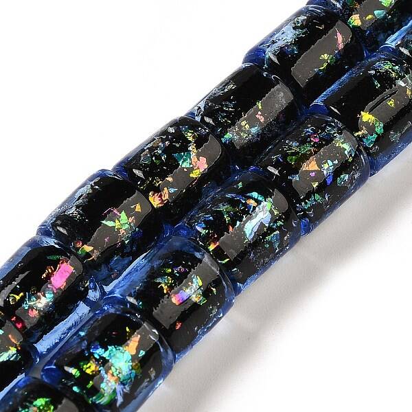 Handmade Dichroic Foil Glass Beads Strands