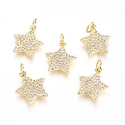 Brass Micro Pave Cubic Zirconia Pendants
