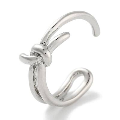 Bowknot Rack Plating Brass Open Cuff Rings