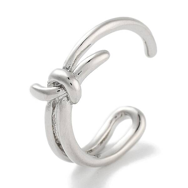 Bowknot Rack Plating Brass Open Cuff Rings