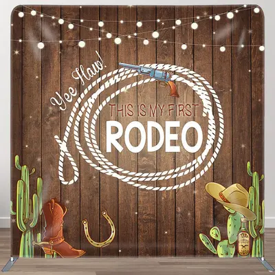 Aperturee This Is My First Rodeo Fabric Backdrop Cover for Birthday - Aperturee
