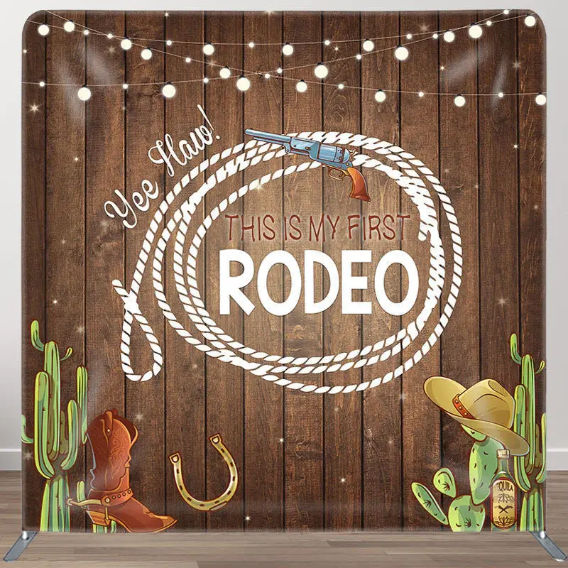 Aperturee This Is My First Rodeo Fabric Backdrop Cover for Birthday - Aperturee