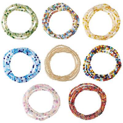 8Pcs 8 Colors Summer Jewelry Waist Bead