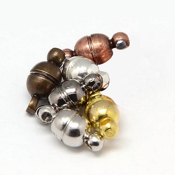 Round Brass Magnetic Clasps with Loops