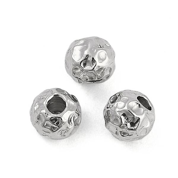 Anti-Tarnish Textured 316 Surgical Stainless Steel Beads