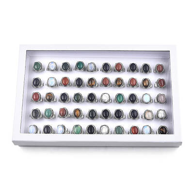Natural & Synthetic Mixed Gemstone Oval Finger Rings