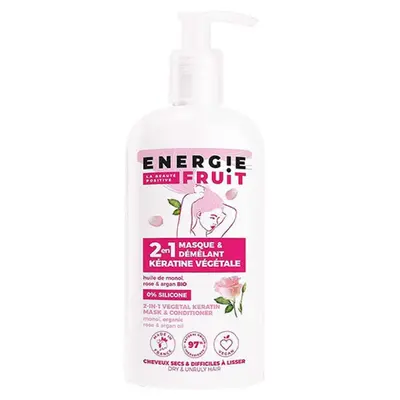 Energy Fruit 2in1 Mask Organic monoi, rose & argan oil Dry and difficult to straighten hair 300ml