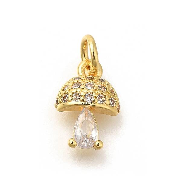 Brass Micro Pave Cubic Zirconia Charms