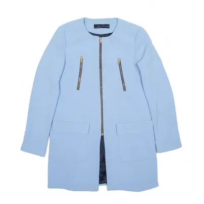 ZARA WOMAN Overcoat Jacket Blue Womens XS