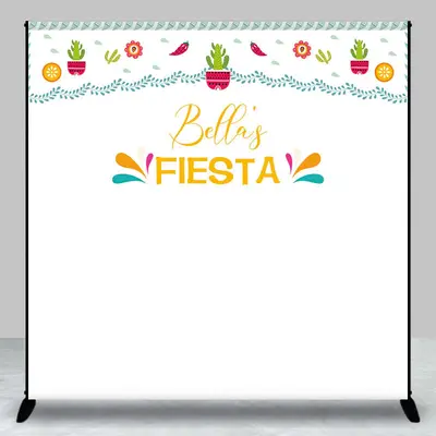 Custom Fiesta Birthday Photo Booth Backdrop For Lady