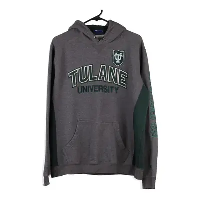 Tulane University Champion College Hoodie - Large Grey Cotton Blend