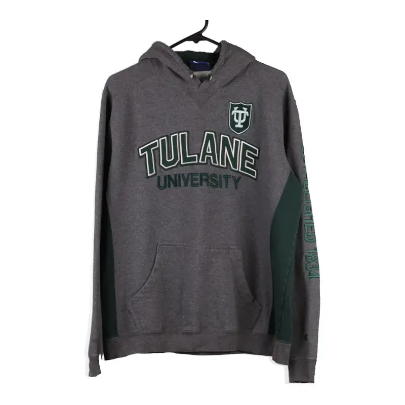 Tulane University Champion College Hoodie - Large Grey Cotton Blend