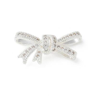Brass Micro Pave Clear Cubic Zirconia Pendants