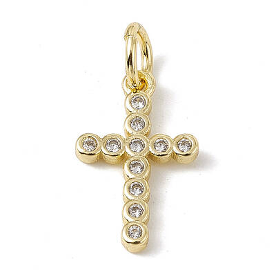 Brass Micro Pave Cubic Zirconia Charms