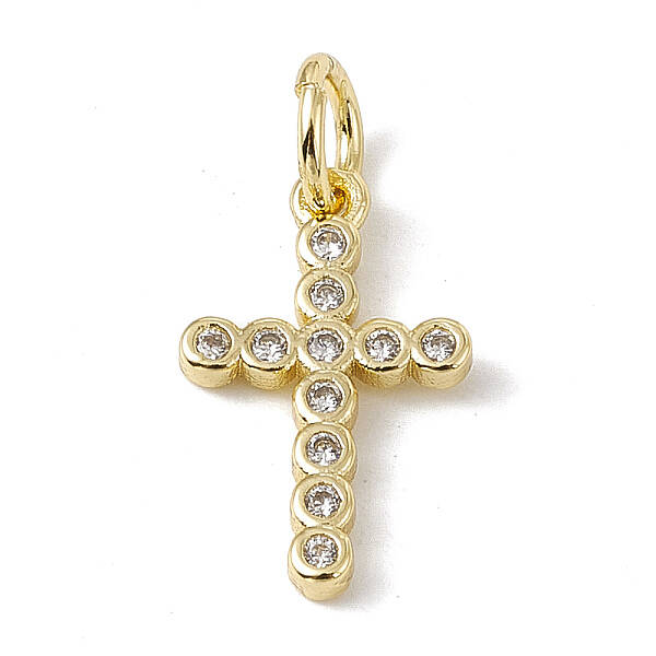 Brass Micro Pave Cubic Zirconia Charms