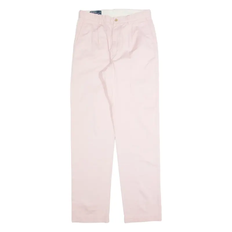 POLO RALPH LAUREN Pleated Chatfield Mens Trousers Pink Regular Straight W31 L30