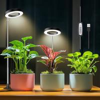 Indoor Plant Grow Light, USB Powered LED Full Spectrum Plant Light, Height Adjustable LED Plant Light with 10 Dimming Brightn...