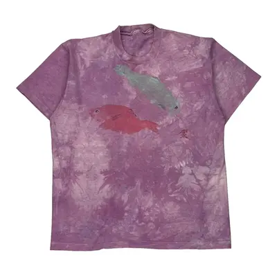Single Stitch Unbranded Tie-Dye T-Shirt - 2XL Purple Cotton