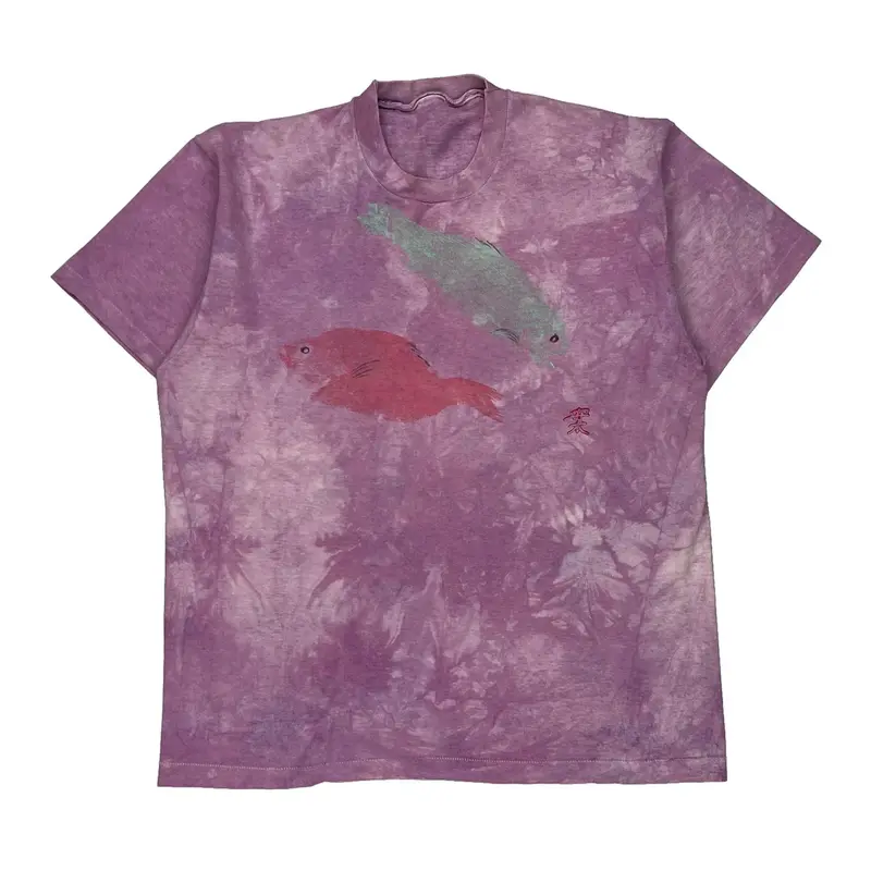Single Stitch Unbranded Tie-Dye T-Shirt - 2XL Purple Cotton