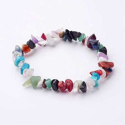 Natural & Synthetic Mixed Gemstone Beaded Stretch Bracelets