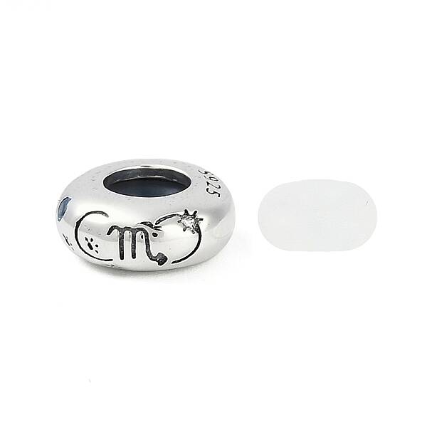 925 Sterling Silver Colorful Cubic Zirconia European Beads