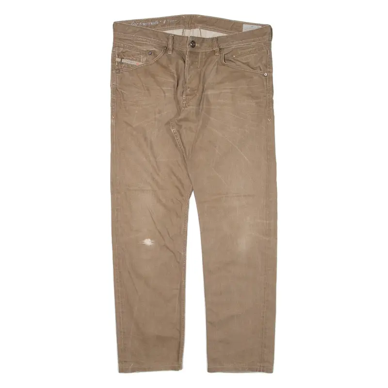 DIESEL Belther Mens Trousers Brown Slim Tapered W36 L30