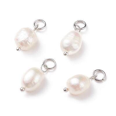 Grade B Natural Cultured Freshwater Pearl Charms