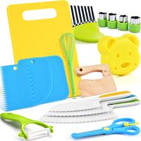 Yeeammk Montessori 11 PCS / 17 PCS Kids Cooking Set Real Cooking Knives Tools Kit for Toddlers Kids Gift for Boys Girls Sprin...